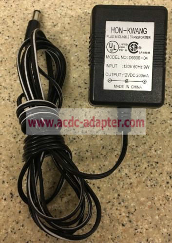 new 12V 200mA HON-KWANG D9300-04 PLUG IN CLASS 2 TRANSFORMER ADAPTER for SV800 - Click Image to Close